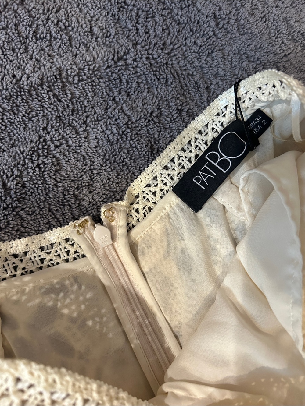 PatBO Crochet Lace Cream Women's Shorts High Waist Size 2 - Picture 2 of 3